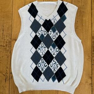 Argyle Knit Sweater Vest